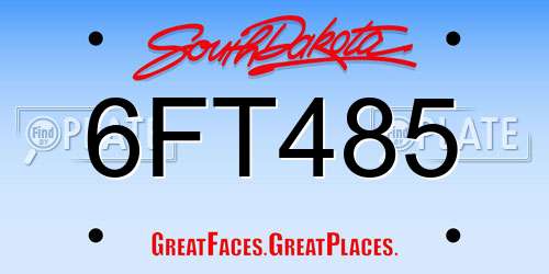 6FT485 South Dakota License Plate