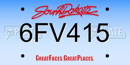 6FV415 South Dakota License Plate