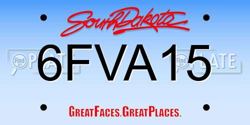 6FVA15 South Dakota License Plate