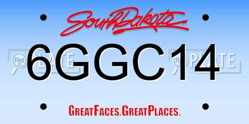 6GGC14 South Dakota License Plate