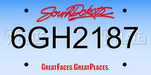 6GH2187 South Dakota License Plate
