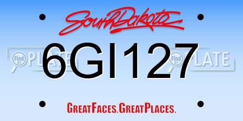 6GI127 South Dakota License Plate
