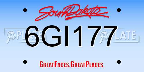 6GI177 South Dakota License Plate