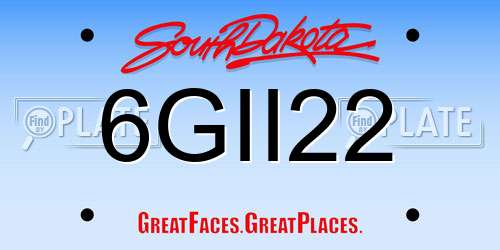 6GII22 South Dakota License Plate