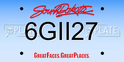 6GII27 South Dakota License Plate
