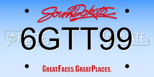 6GTT99 South Dakota License Plate