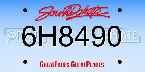6H8490 South Dakota License Plate