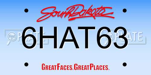 6HAT63 South Dakota License Plate