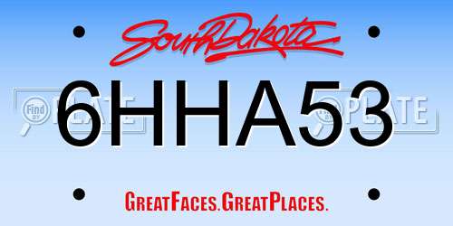 6HHA53 South Dakota License Plate