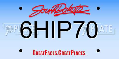 6HIP70 South Dakota License Plate