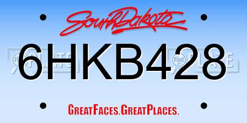 6HKB428 South Dakota License Plate
