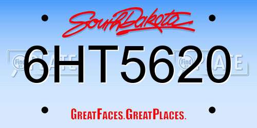 6HT5620 South Dakota License Plate