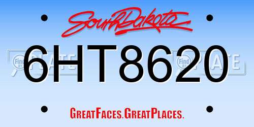 6HT8620 South Dakota License Plate