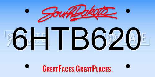 6HTB620 South Dakota License Plate
