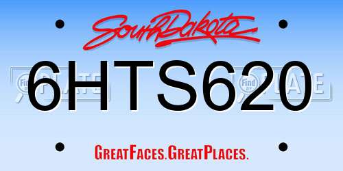 6HTS620 South Dakota License Plate