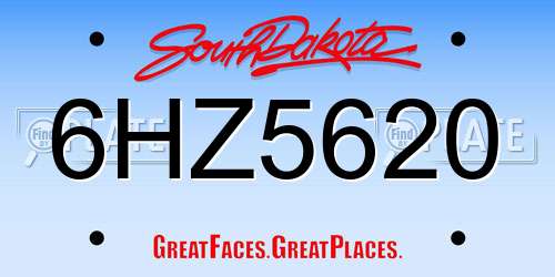 6HZ5620 South Dakota License Plate