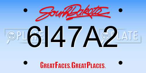 6I47A2 South Dakota License Plate