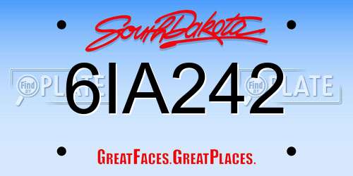 6IA242 South Dakota License Plate