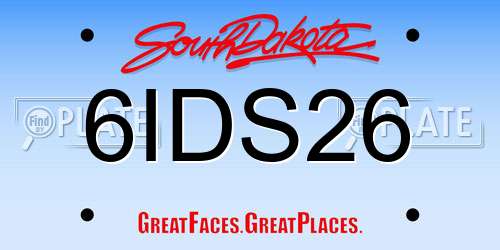 6IDS26 South Dakota License Plate