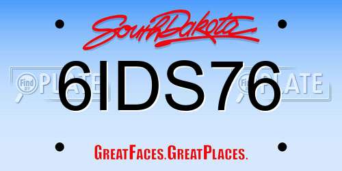 6IDS76 South Dakota License Plate