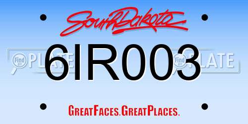 6IR003 South Dakota License Plate