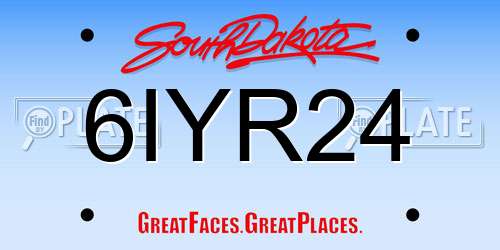 6IYR24 South Dakota License Plate