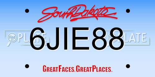 6JIE88 South Dakota License Plate