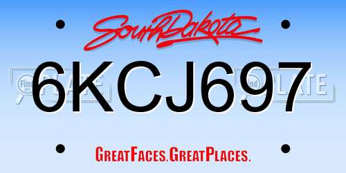 6KCJ697 South Dakota License Plate