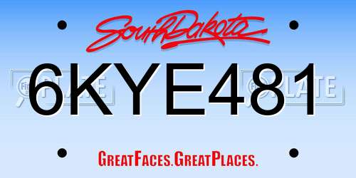6KYE481 South Dakota License Plate