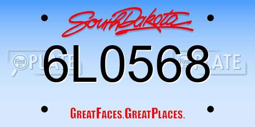6L0568 South Dakota License Plate