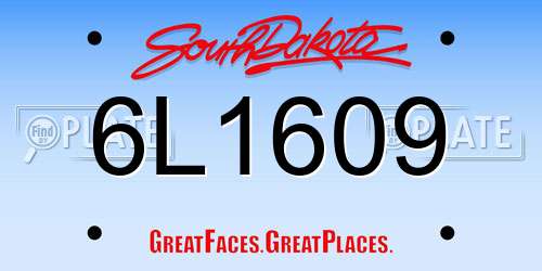 6L1609 South Dakota License Plate