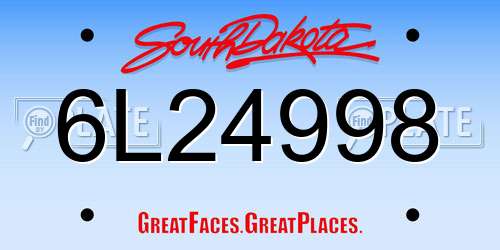 6L24998 South Dakota License Plate