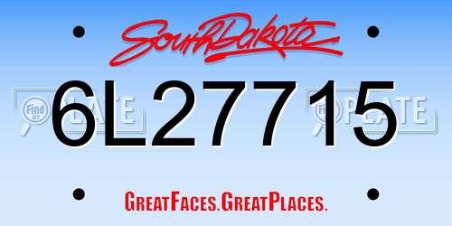 6L27715 South Dakota License Plate