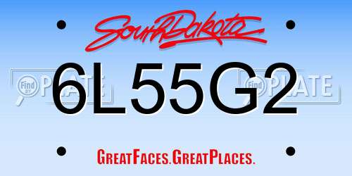 6L55G2 South Dakota License Plate