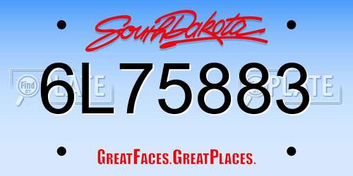 6L75883 South Dakota License Plate