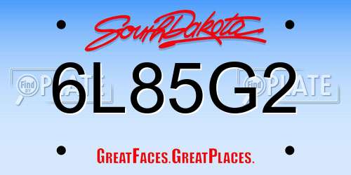6L85G2 South Dakota License Plate