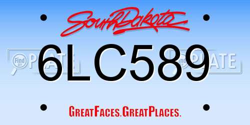 6LC589 South Dakota License Plate