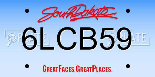 6LCB59 South Dakota License Plate