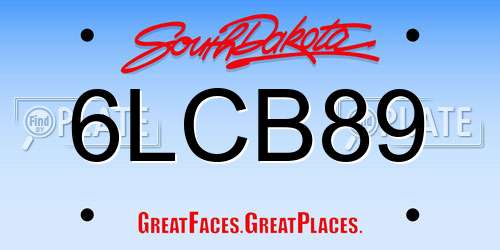 6LCB89 South Dakota License Plate
