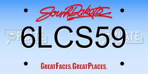 6LCS59 South Dakota License Plate