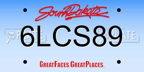 6LCS89 South Dakota License Plate