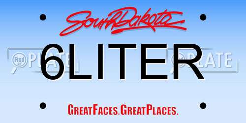 6LITER South Dakota License Plate