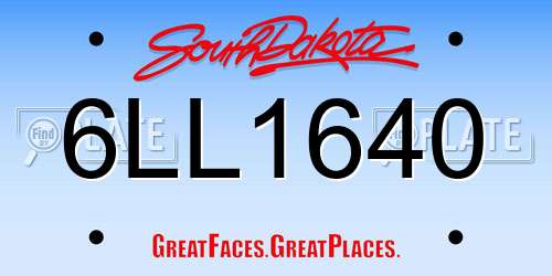 6LL1640 South Dakota License Plate