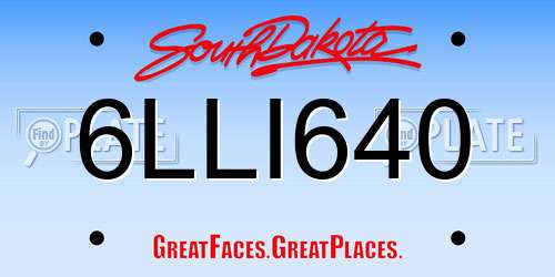 6LLI640 South Dakota License Plate