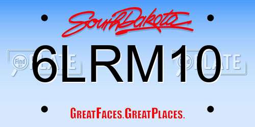 6LRM10 South Dakota License Plate