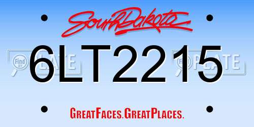 6LT2215 South Dakota License Plate