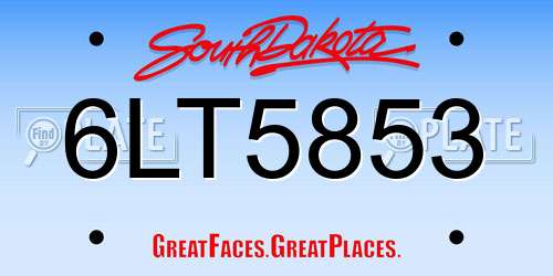 6LT5853 South Dakota License Plate