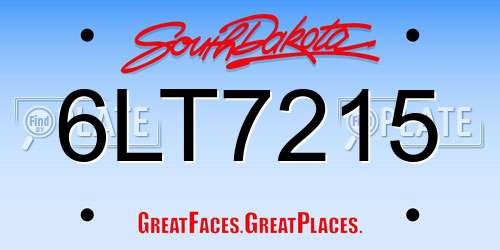 6LT7215 South Dakota License Plate