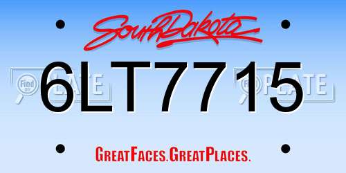 6LT7715 South Dakota License Plate