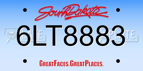 6LT8883 South Dakota License Plate